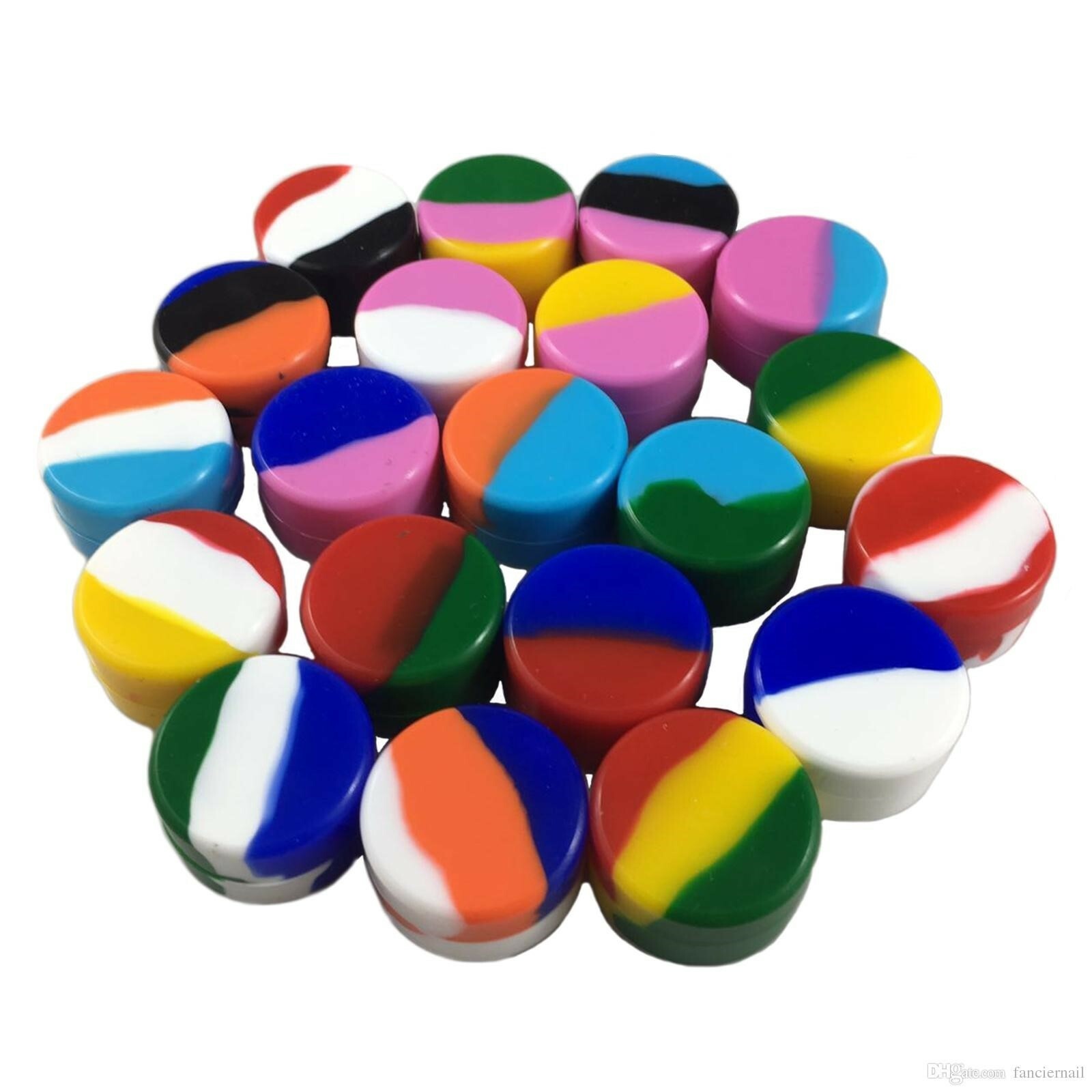 5ml Silicone Container Mixed Color Case 10pcs Food Storage Non-Stick Round Jar