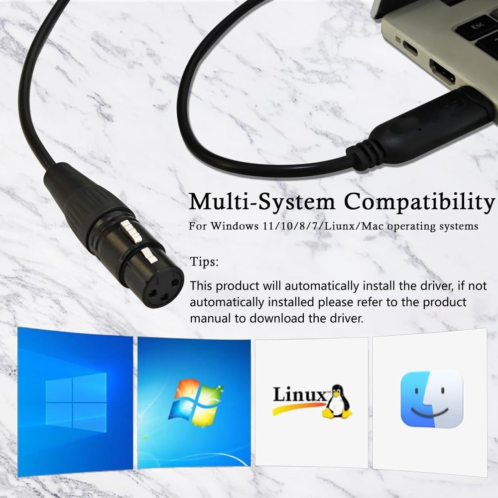 USB to DMX Interface Adapter Cable with FT232RNL Chip Support Freestyler/QLC+/