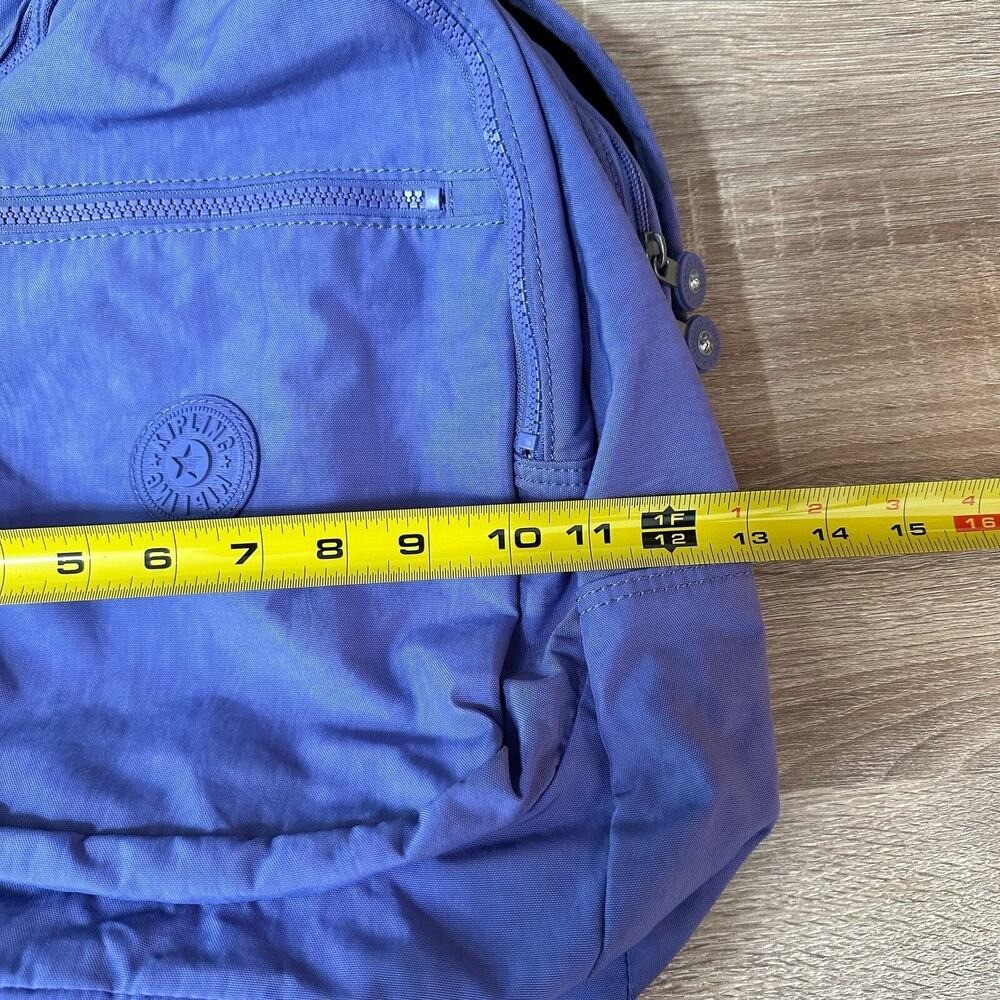 Kipling Live Light Backpack Solid Purple Multiple Padded Straps Zip Compartments