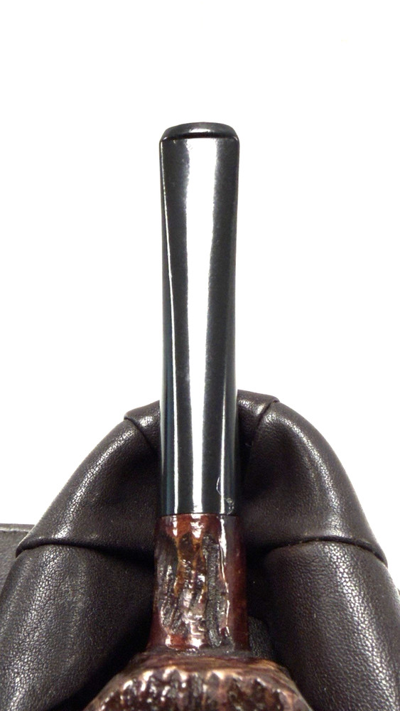UNKNOWN MAKER: UNSMOKED 4 Panel Rustic Pot, Pristine Tapered Ebonite Stem
