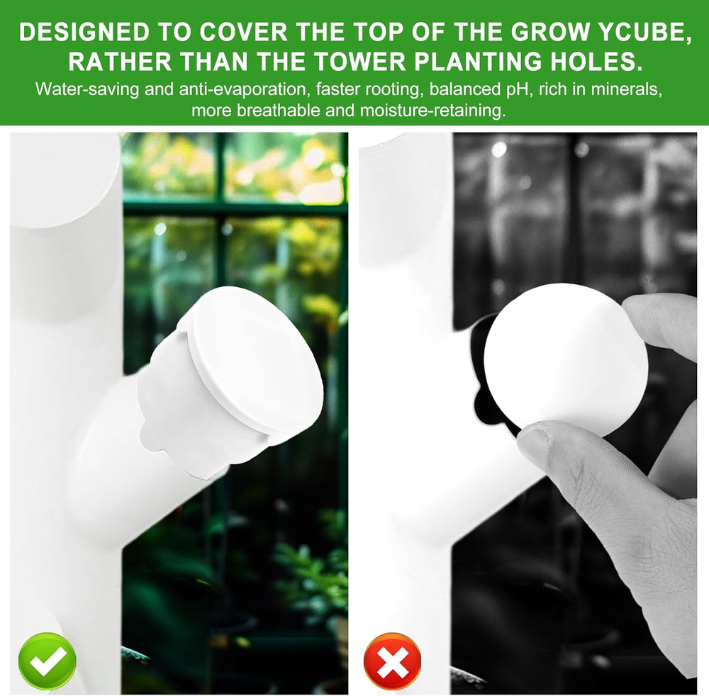 20 Pack Reusable Caps Compatible with Gardyn yPod Hydroponic System, 5.2cm/2