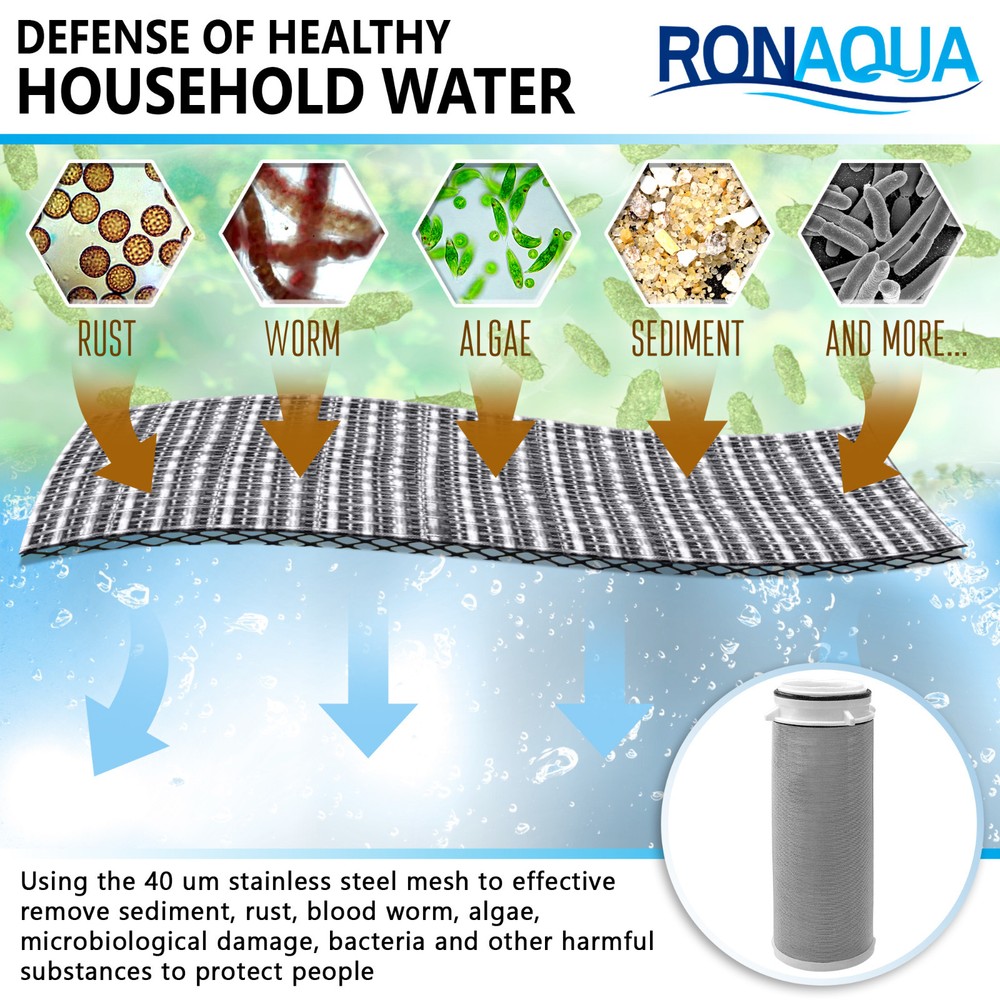 Reusable Whole House Spin Down Pre-Filter to Remove Sediment, Rust, Sand