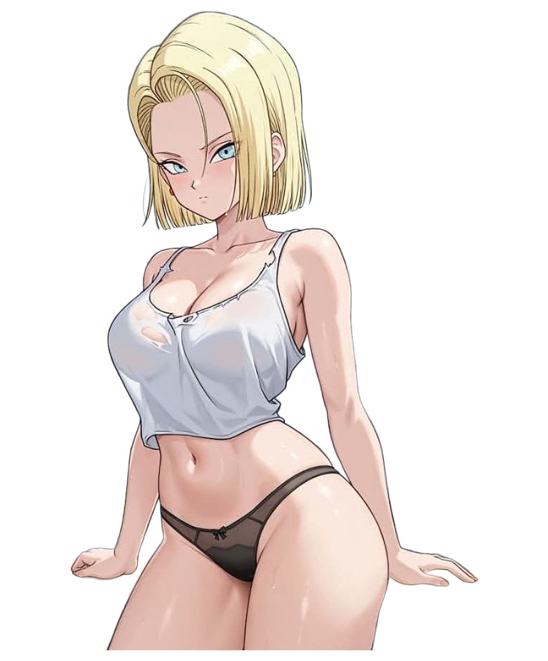1932 Android 18 Sticker, Waterproof, Laminated, Waifu, Sexy, Busty, Blonde