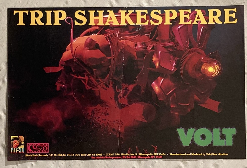 Trip Shakespeare 1992 Promo Poster Volt Twin/Tone Restless Black Hole Records H