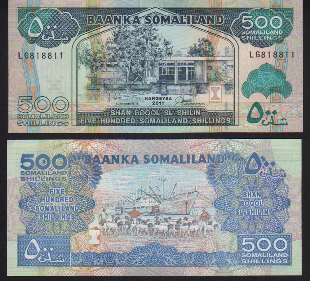 Somaliland 500 Shillings, 2011, Pick 6h Mint Unc
