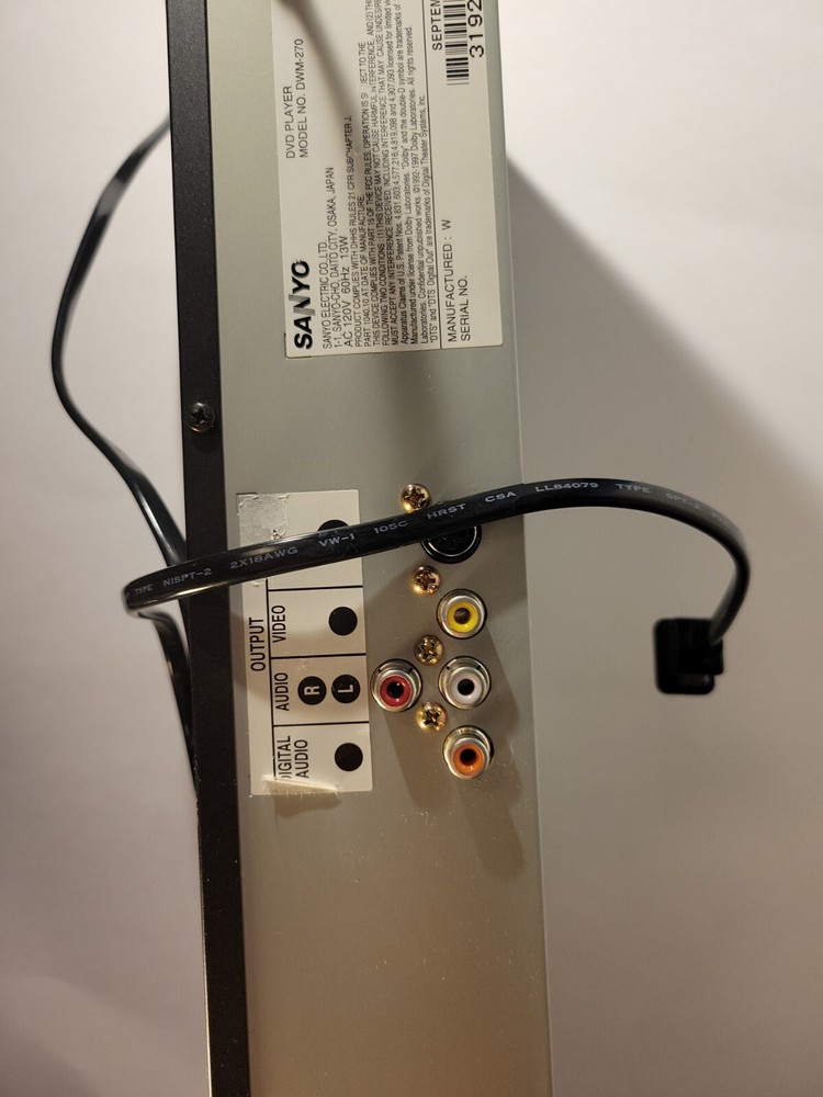 Sanyo DVD Player MODEL DWM-270