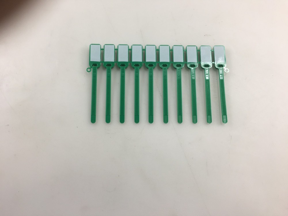 3'' Green Cable Ties w/ Tag