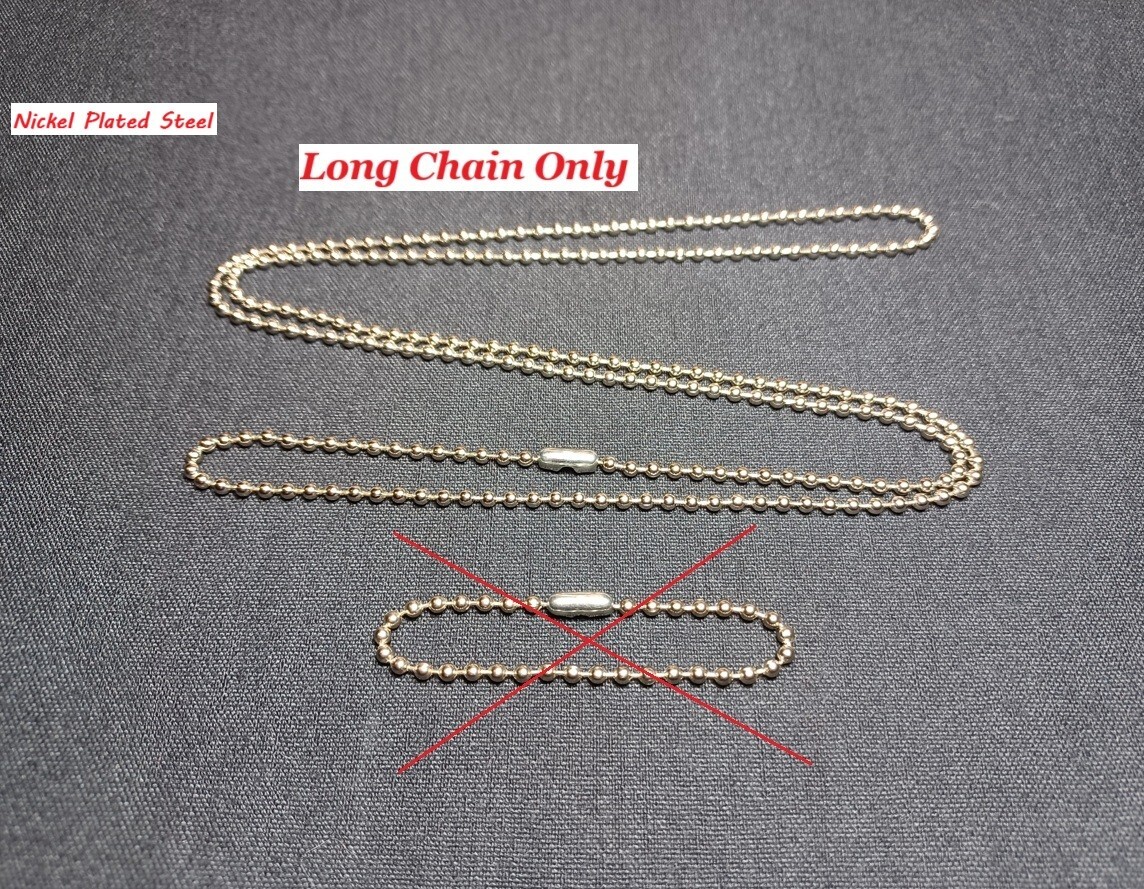 Military Army Navy Marine AF Dog Tag 2.4mm Ball Bead Chain or Chain Set FreeShip