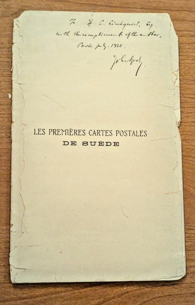 Sweden - first post cards postal history (in French) 1925 John Spohr publication