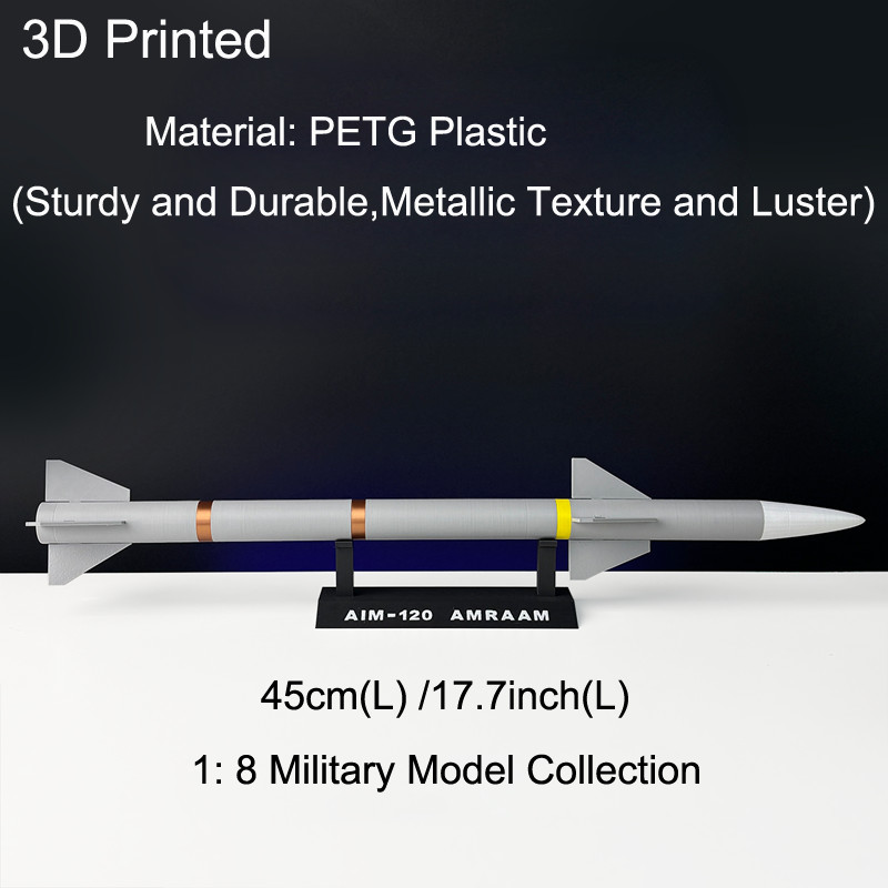 1:8 US Raytheon AIM-120 AMRAAM Missile Model 45cm 3D Printed Military Collection