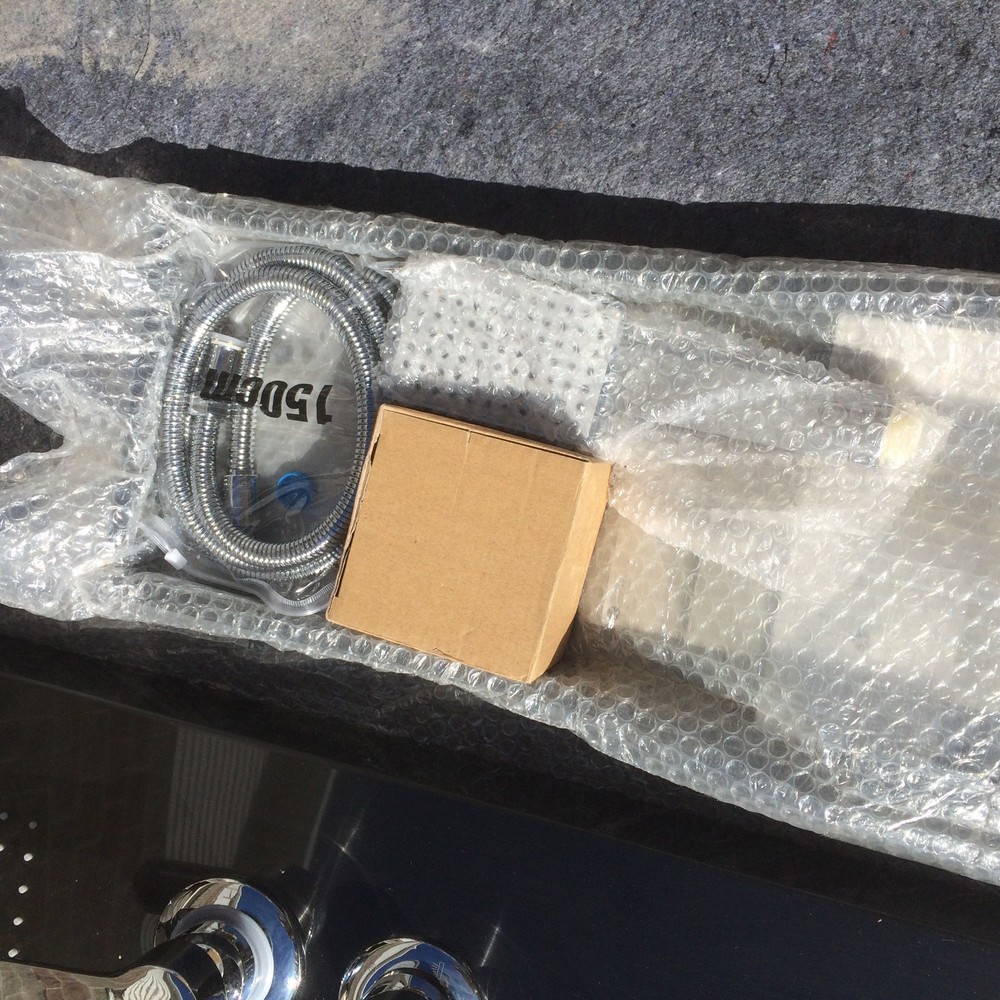 56" black shower panel spa