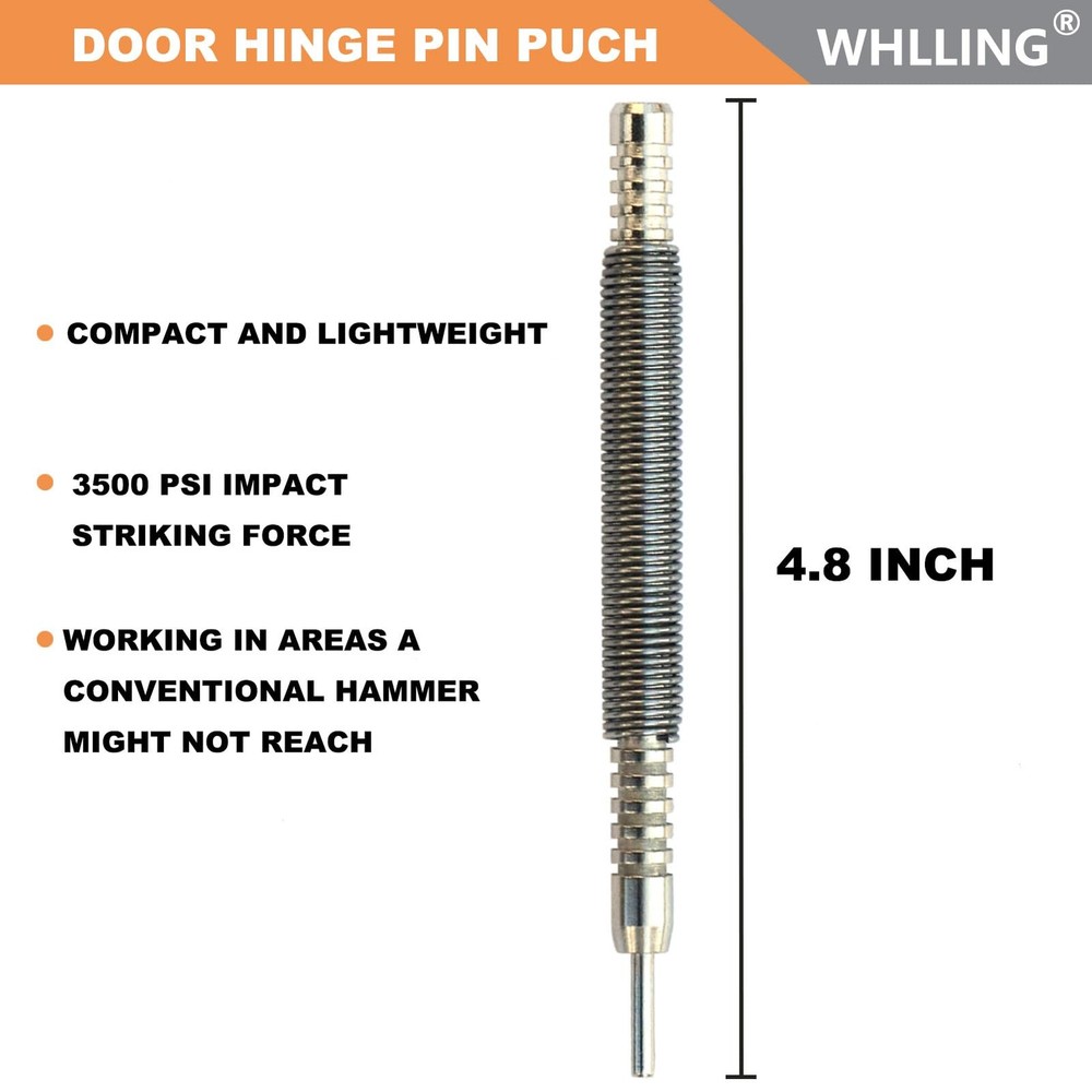 WHLLING Hammerless Door Pin Removal Tool, Spring Driven Hinge Punch