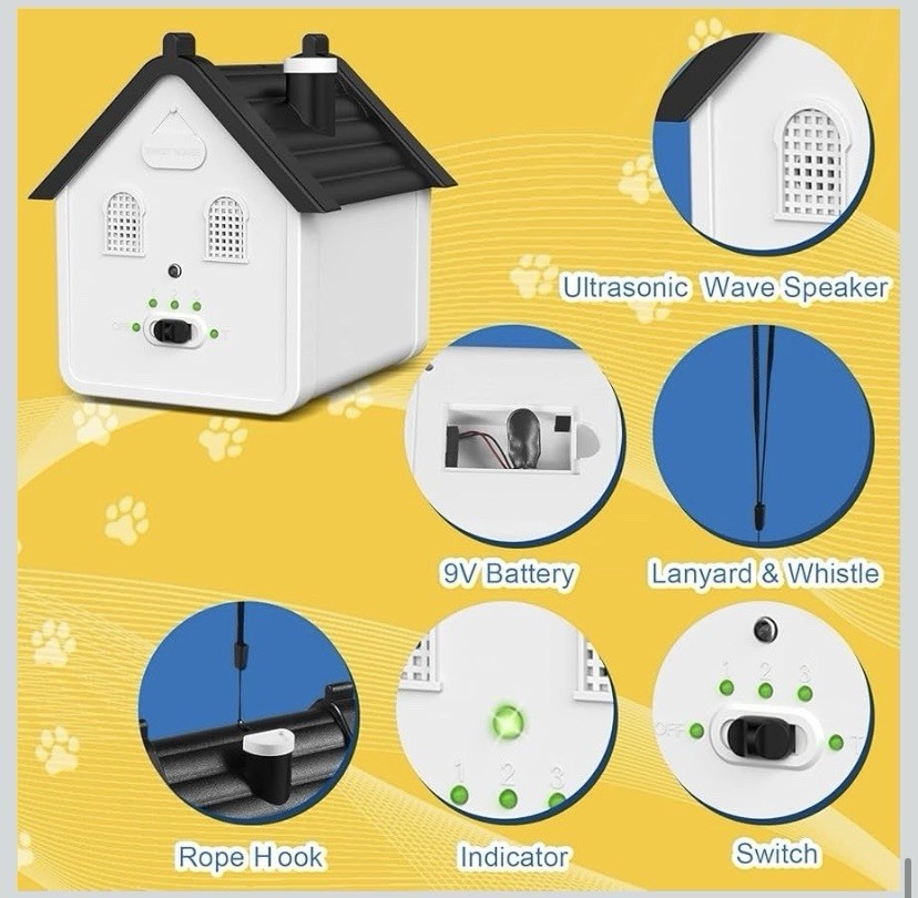 NEW - Effective Anti Barking Deterrent - 3 Adjustable Levels Bark Control Device