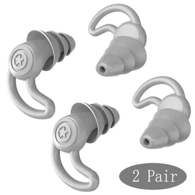 2Pair Noise Reduction Earplugs 40dB Super Comfortable Silicone Reusable Earplugs