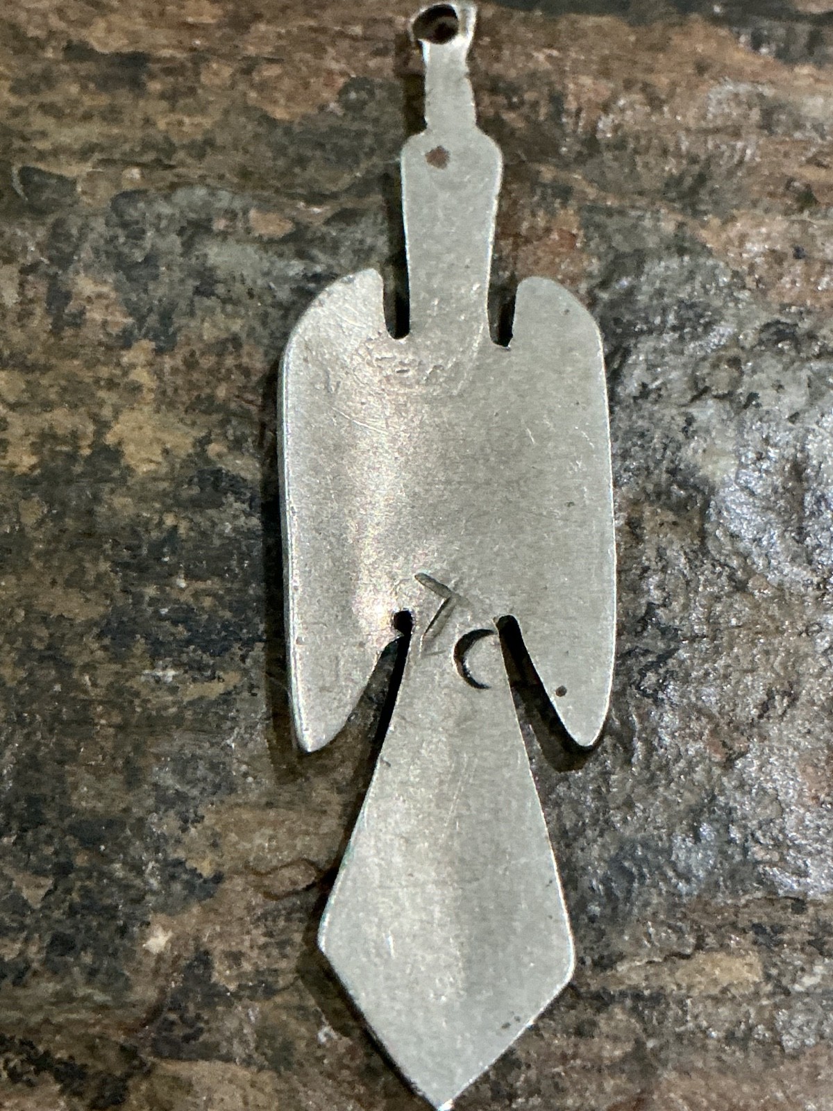 OLD TOMMY SINGER Navajo Sterling Turquoise&Coral Chip Peyote Bird Pendant T ☾