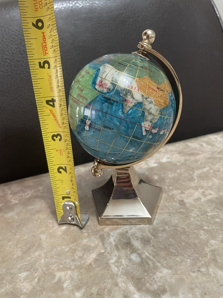 Gemstone Globe Small Desk Globe Blue