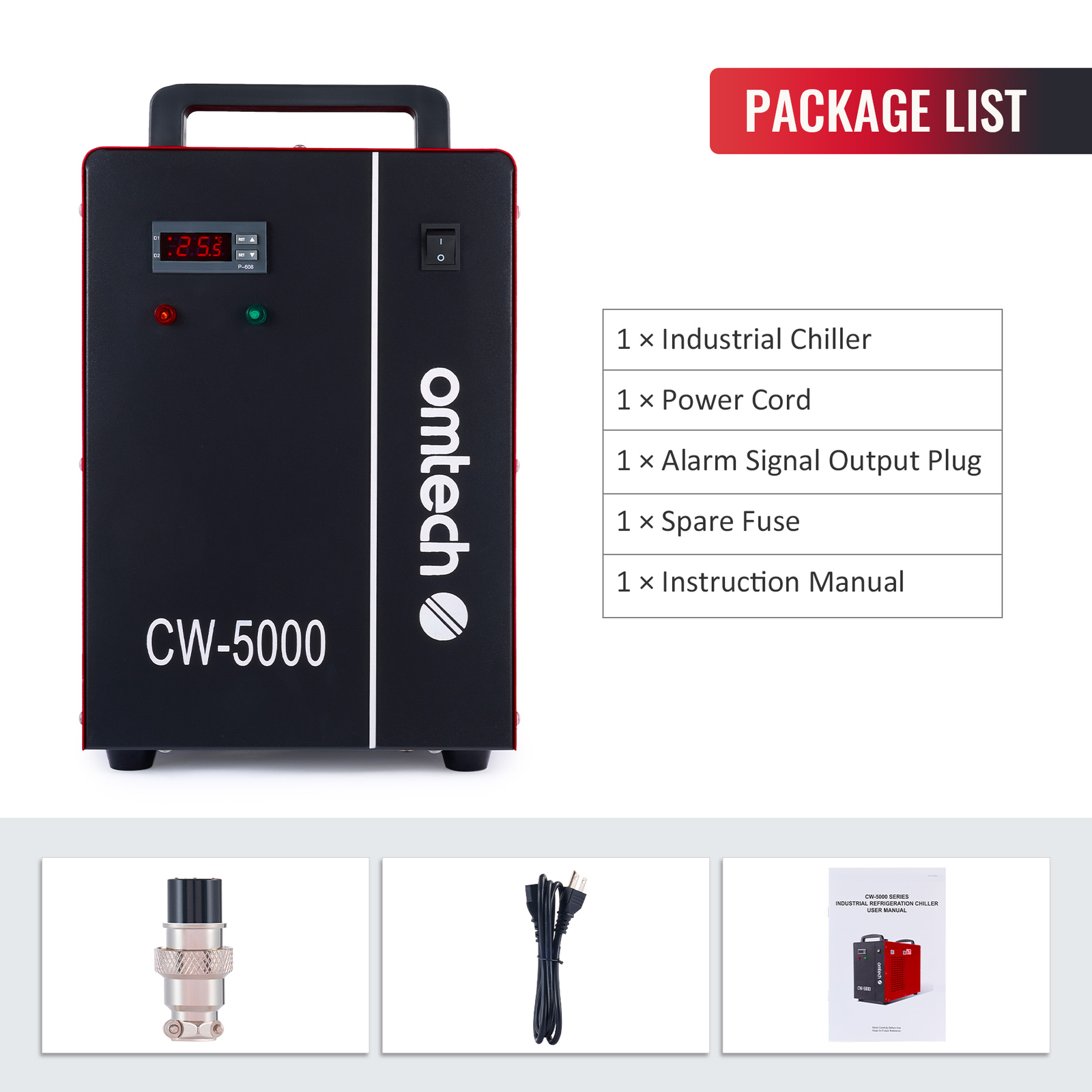 OMTech Industrial Water Chiller CW-5000 for 50-100W CO2 Laser Engraver Cutter