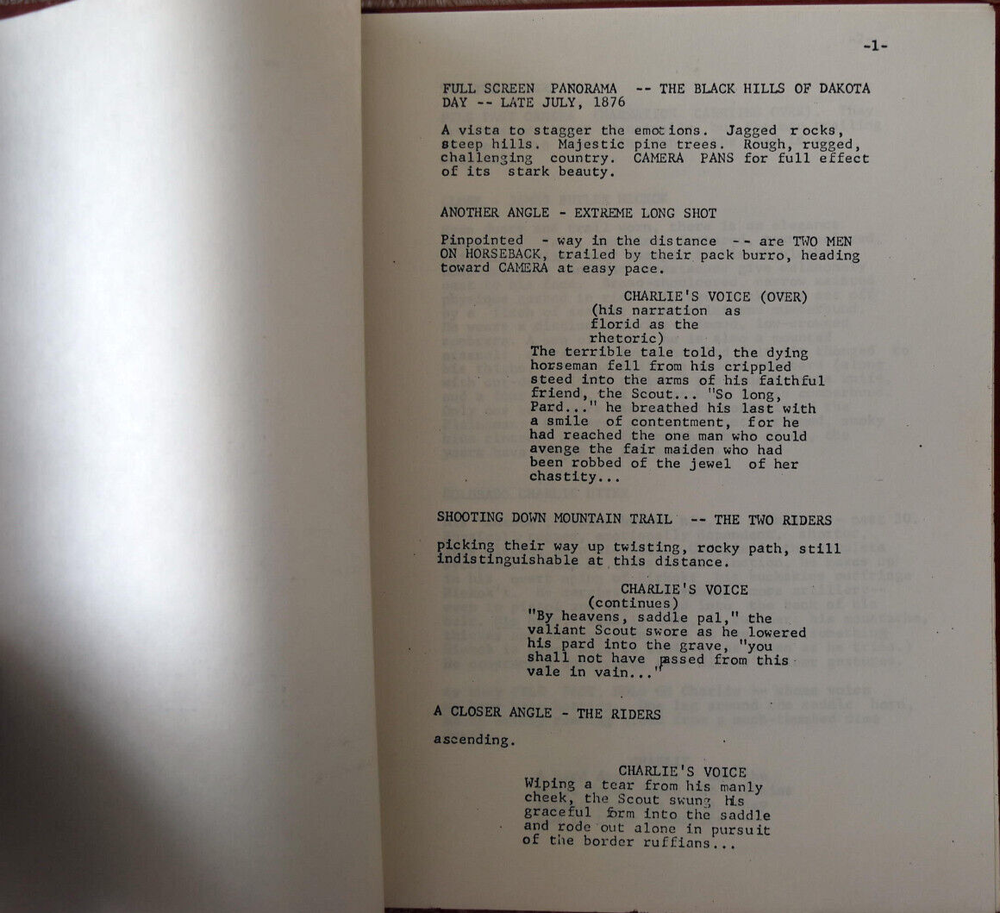Hickok "Working Title" Original Screenplay Script
