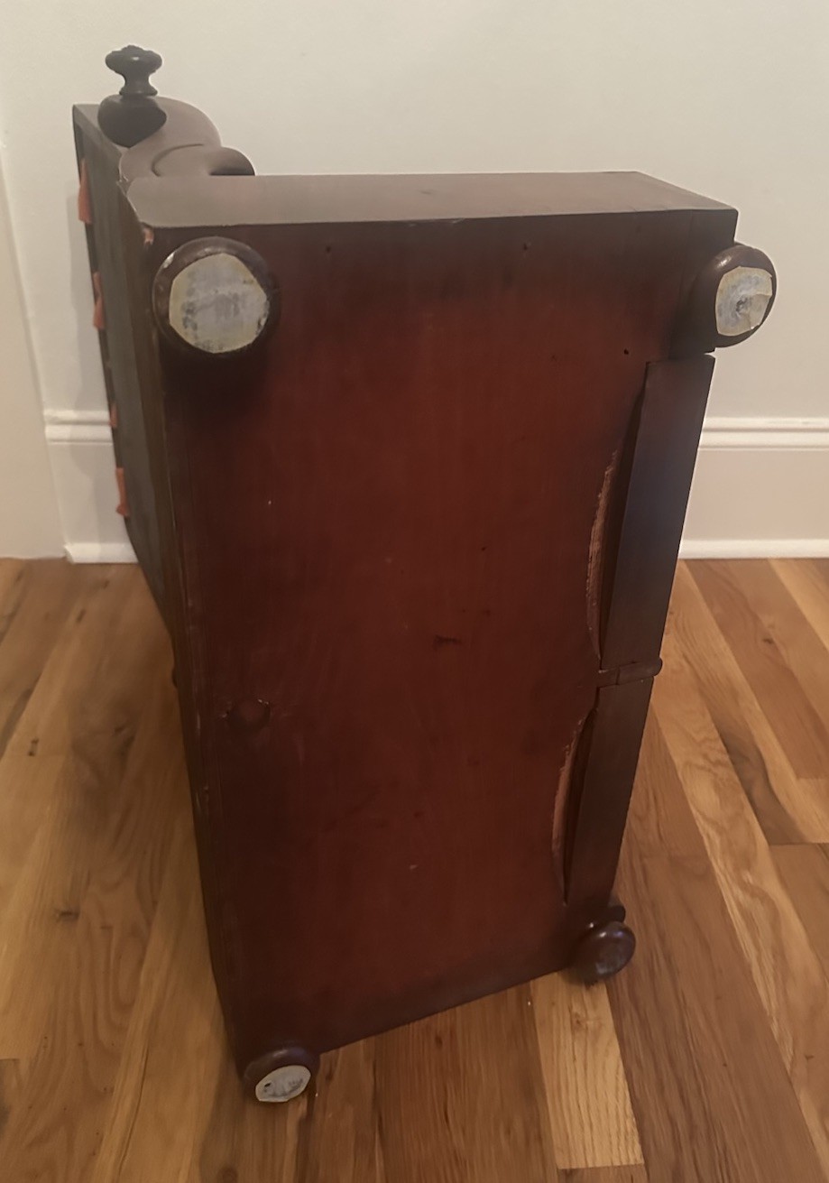 Antique English Georgian Mahogany Shaving Stand Dressing Table w Swing Mirror