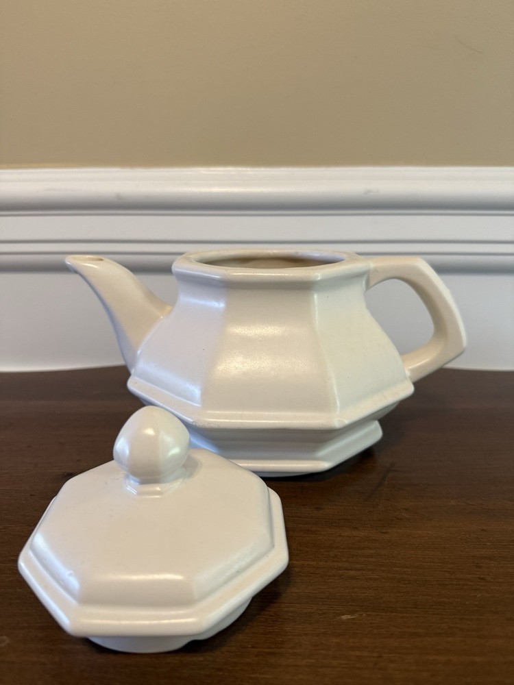 Vintage White Sutton Tea Pot Ceramic