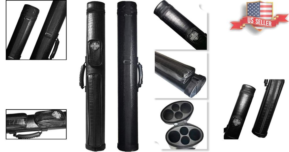 Hard Shell 2x2 Pool Cue Case with Divider Tubes - Waterproof & Scratch-Resistant