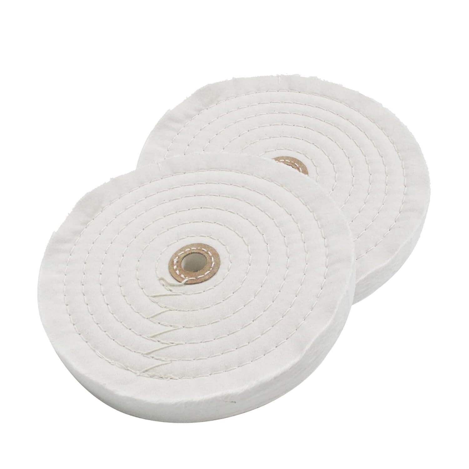 6 In Extra Thick Cotton Buffing Wheel, 5/8 Inch Arbor Hole Fine Polishing Wheel