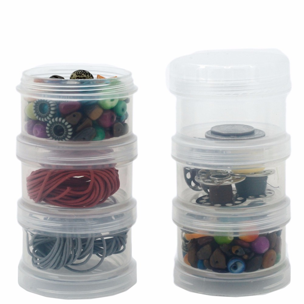 Storage Container Impact Resistant Stackable Clear Containers 6 For Beads Crafts