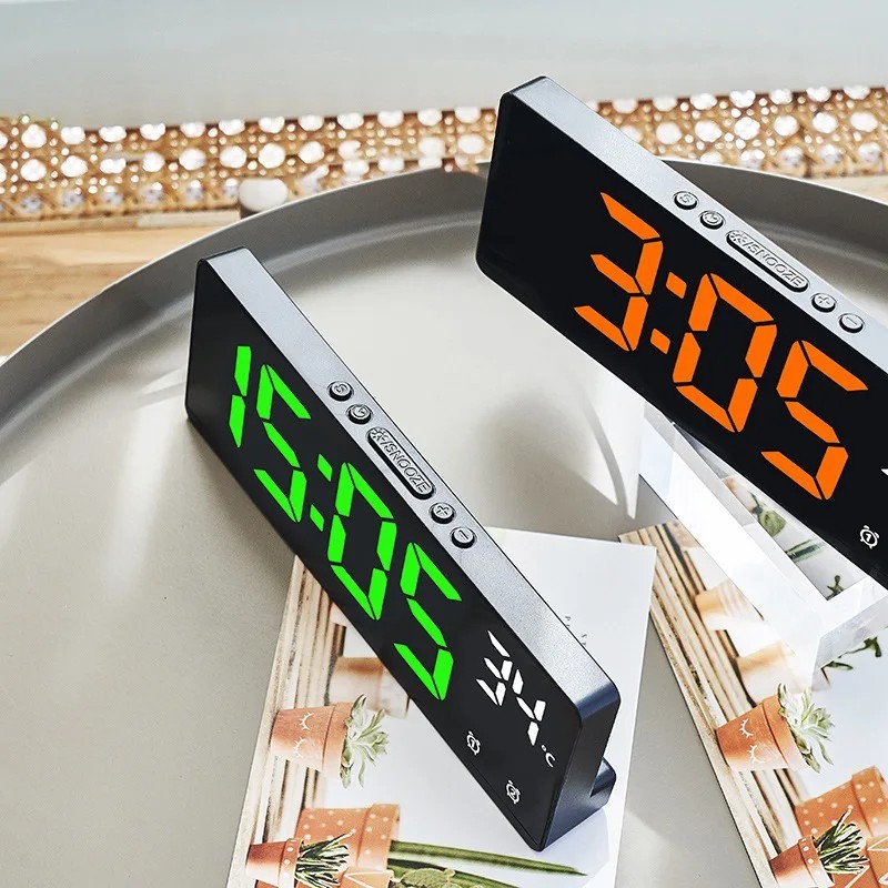 Digital Alarm Clock Travel Clock with Temperature Table Clock Random Display us