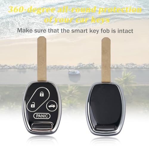 Key Fob Cover, Car Key Case Shell Protector Compatible with 2003-2015 Black