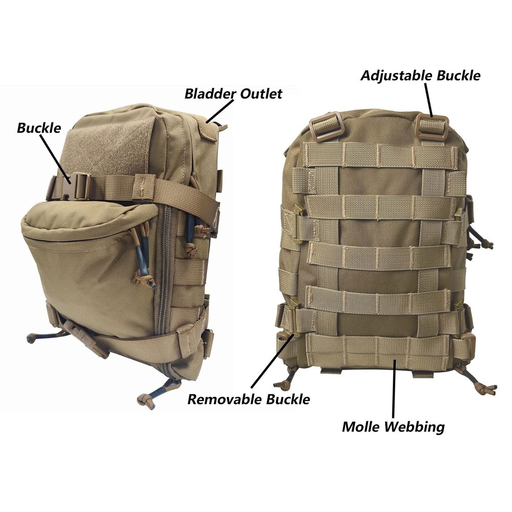 Tactical Hydration Backpack for 2L Hydration Bladder, Lightweight Hydration B...