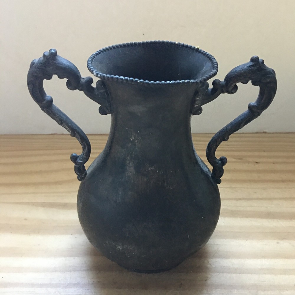 Antique 1900s Valentine Linsley Silver Quadruple Plate Handled Vase 6"H