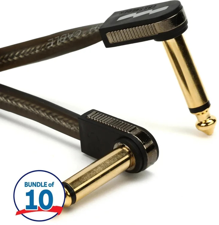 EBS HP-10 High Performance Flat Patch Cable - Right Angle to Right Angle - 3.94