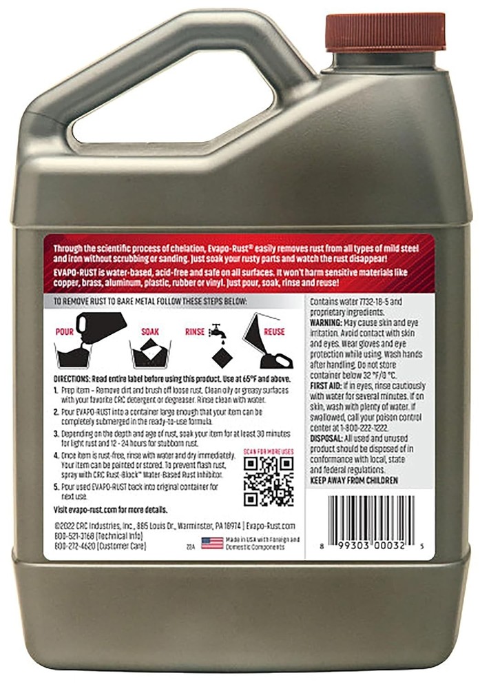 Crc 1752537 Rust Remover, Bottle, Liquid, 32 Oz