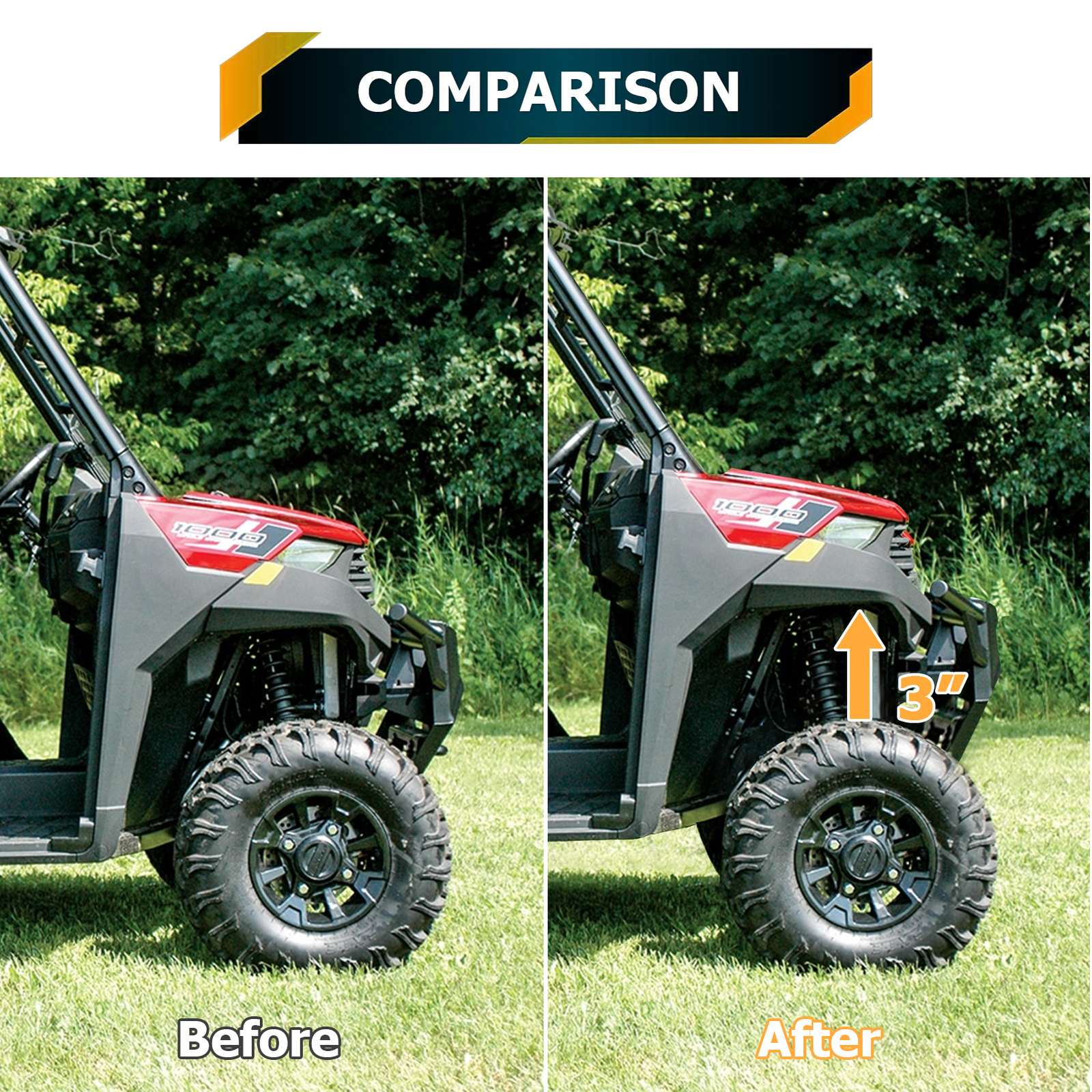 WEISEN For 2018+ Polaris Ranger 1000/1000 XP/Crew Front & Rear 3" Lift Kit