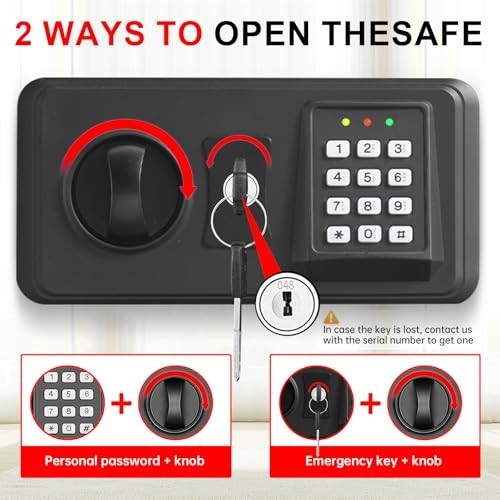 Fireproof Waterproof Safe Box for Home, Digital Security with Combo Lock & Shelf