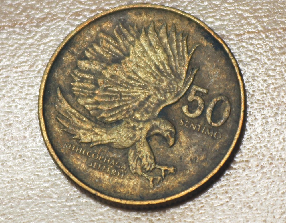1991 Philippines 50 Sentimos Monkey-eating Eagle
