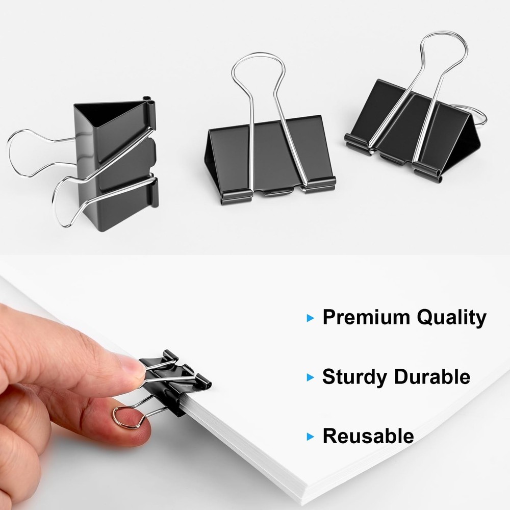 Binder Clips Assorted Sizes Large Medium Small Mini 200 Pcs