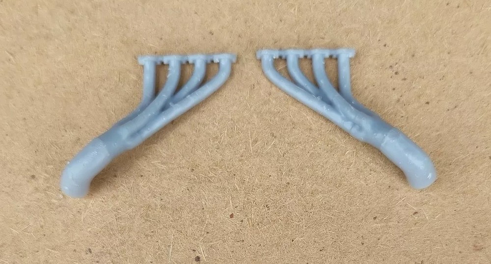 RESIN 3D PRINTED 1/24 1/25 DOWNSWEPT SIDE EXIT HEADERS SHALLOW