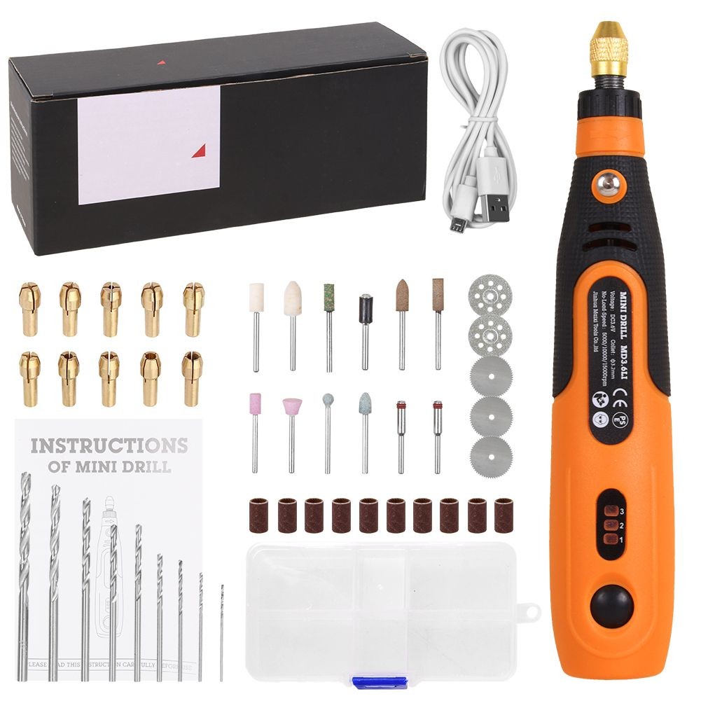 Mini Cordless Rotary Tool USB Rechargeable Three-Speed Electric Grinder Pen Set