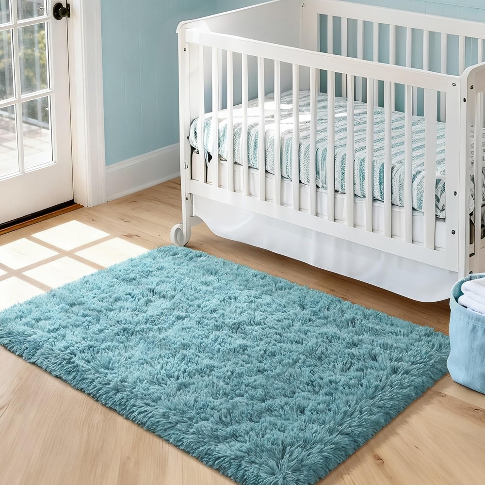 Merelax Soft Modern Indoor Large 3' x 5' (Rectangular), Turquoise Green