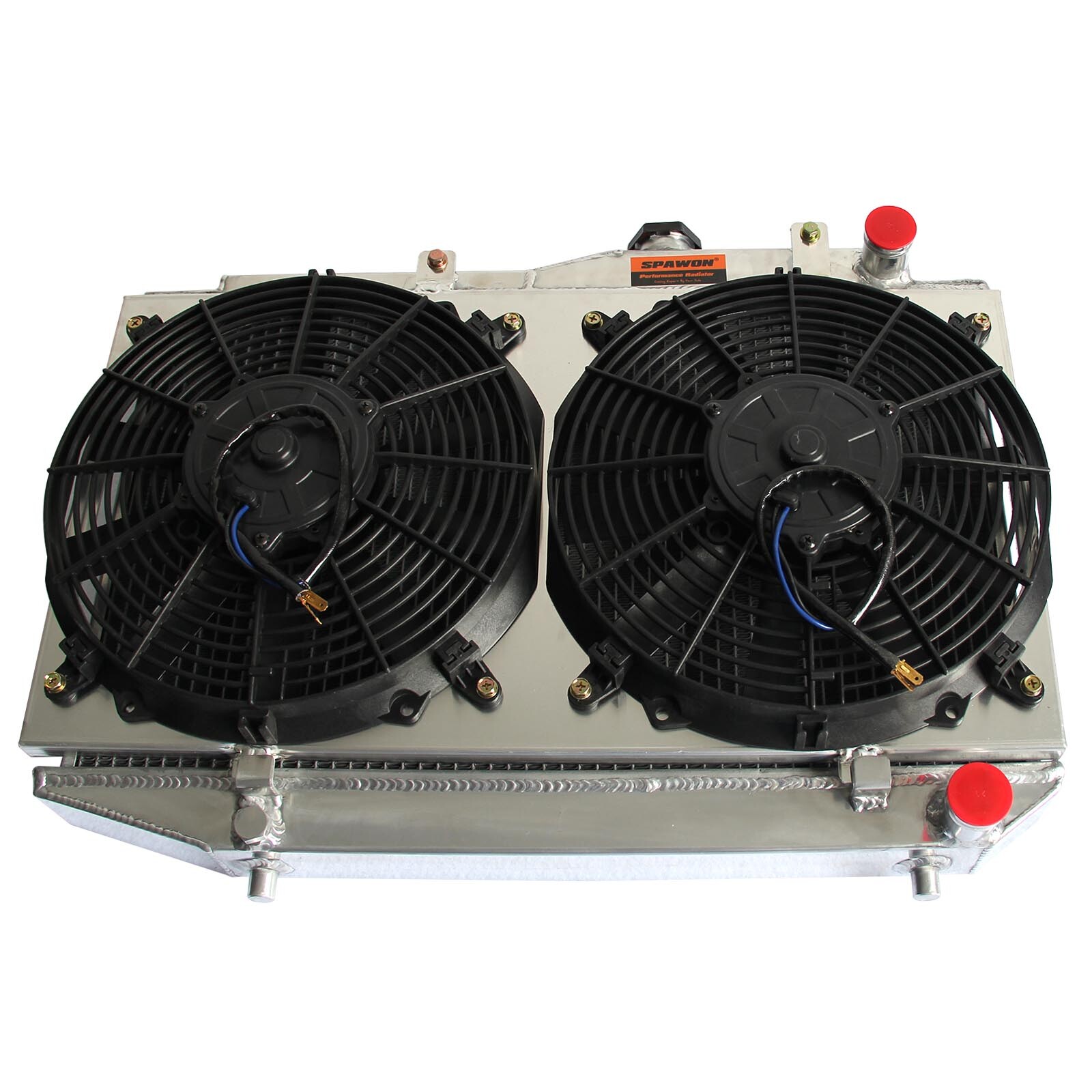 SPAWON Radiator With Fan Shroud For 1984-1987 Toyota Corolla DLX AE86 1.6L L4 MT