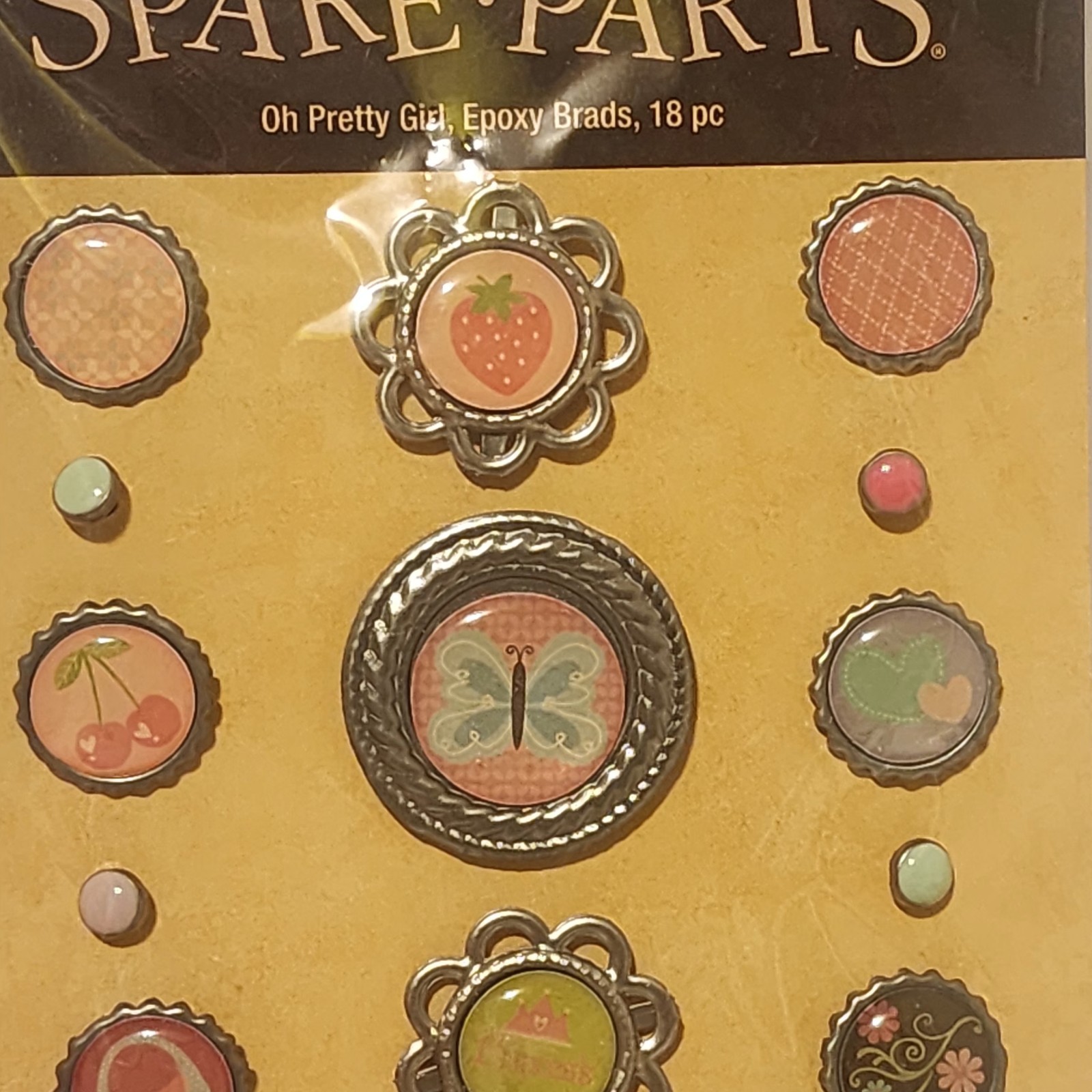 SPARE PARTS by The Paper Studio Brads and Buttons - Lot of 5