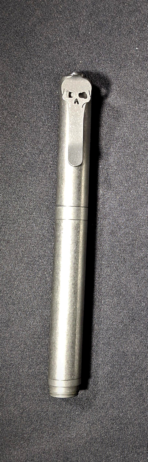 Chaves Grey Titanium Clip Pen With Screw Cap Schmidt Easy Flow Black Ink