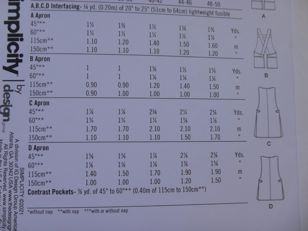 Simplicity 9409 Minimalistic Simple Aprons Pullover or Crossback Pattern 6-24