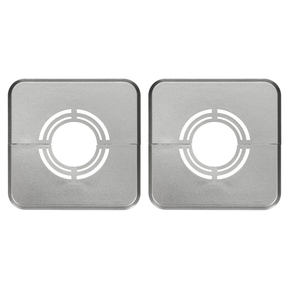 2pcs Wall Split Flange 0.79" Plastic Square Split Flange Pipe Cover, Gray