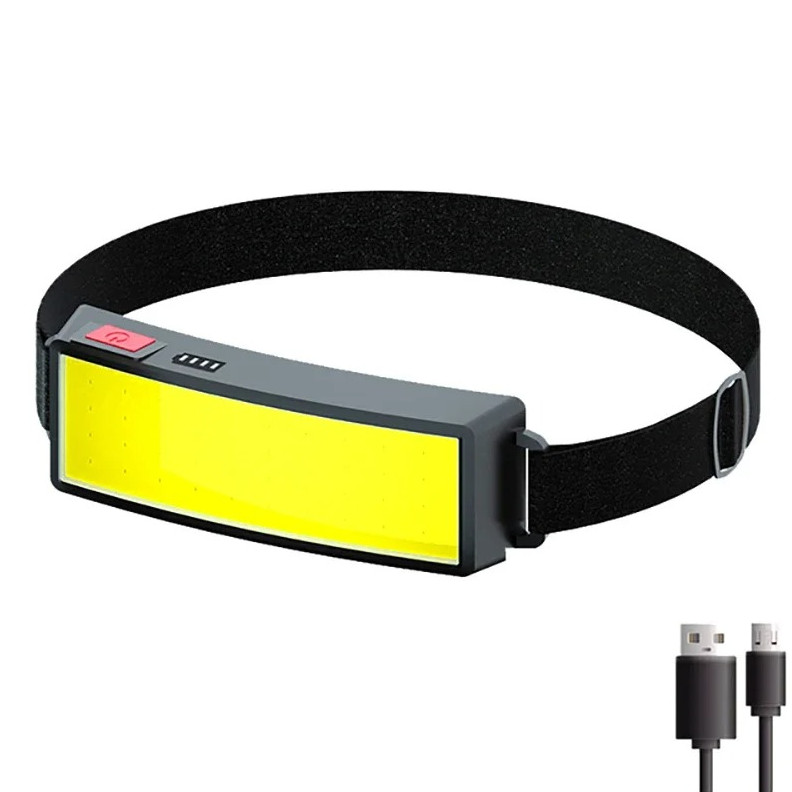 1pc COB Portable LED Headlamp USB Rechargeable Outdoor Camping Light - NEW