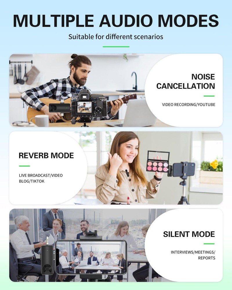 Wireless Lavailer Microphone for iPhone, Android, , Professional Wireless Min...