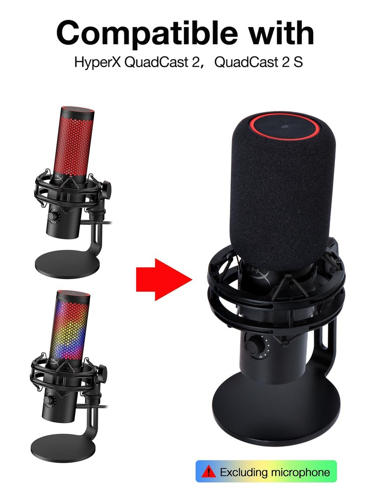 QuadCast 2 Mic Pop Filter, Mic Windscreen Compatible with HyperX QuadCast 2 M...