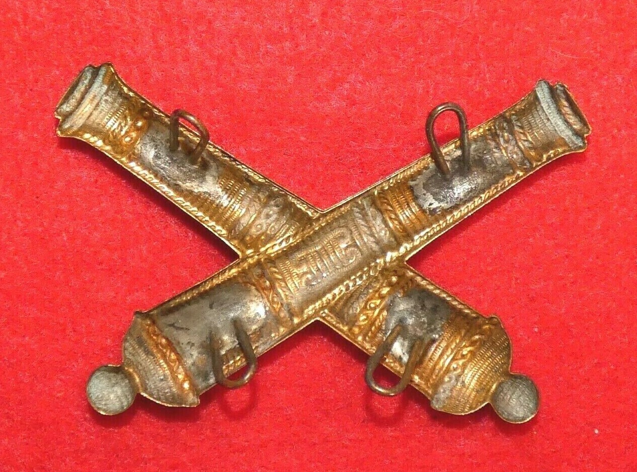 Original Civil War Faux-Embroidered Artillery Cap Badge