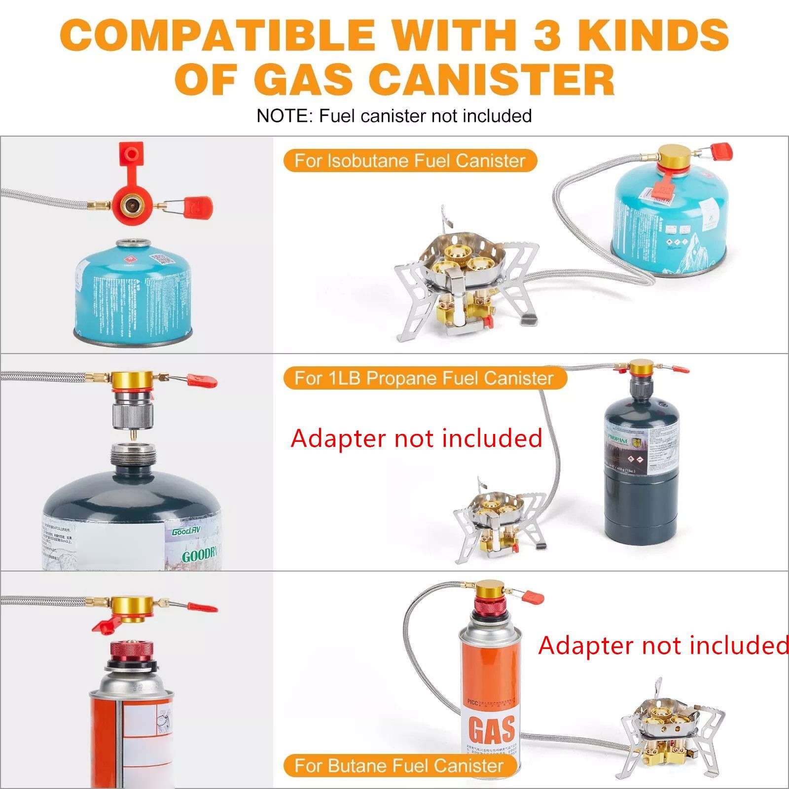 New 6800W Aluminum Alloy Outdoor Tourist Foldable Windproof Camping Gas Stove